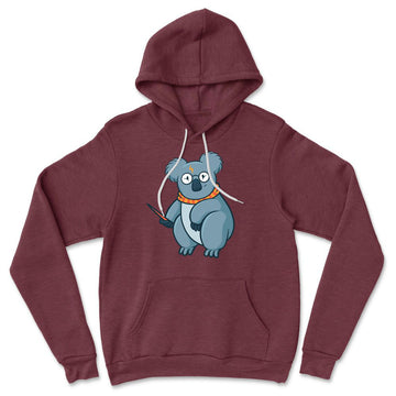 Koala Potter Hoodie in Heather Maroon color